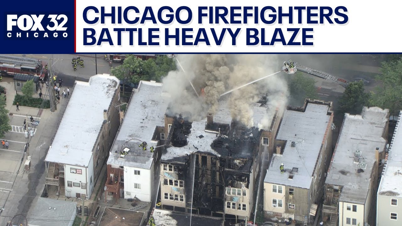 Chicago firefighters battle heavy blaze at Northwest Side apartment ...