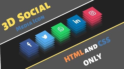CSS 3D Social Media Icon Hover Effects | Animation Social Icon | Fontawesome Icons