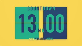 13 Minute Countdown Timer ⚡️ Flip Clock with Vibration Beeps