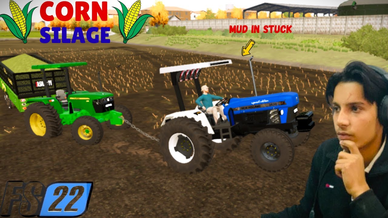 Corn Silage Mud Stuck 😱 | Tractor Power Test 💪| Farming Simulator 22 | part1 #viralvideo #like #fs22