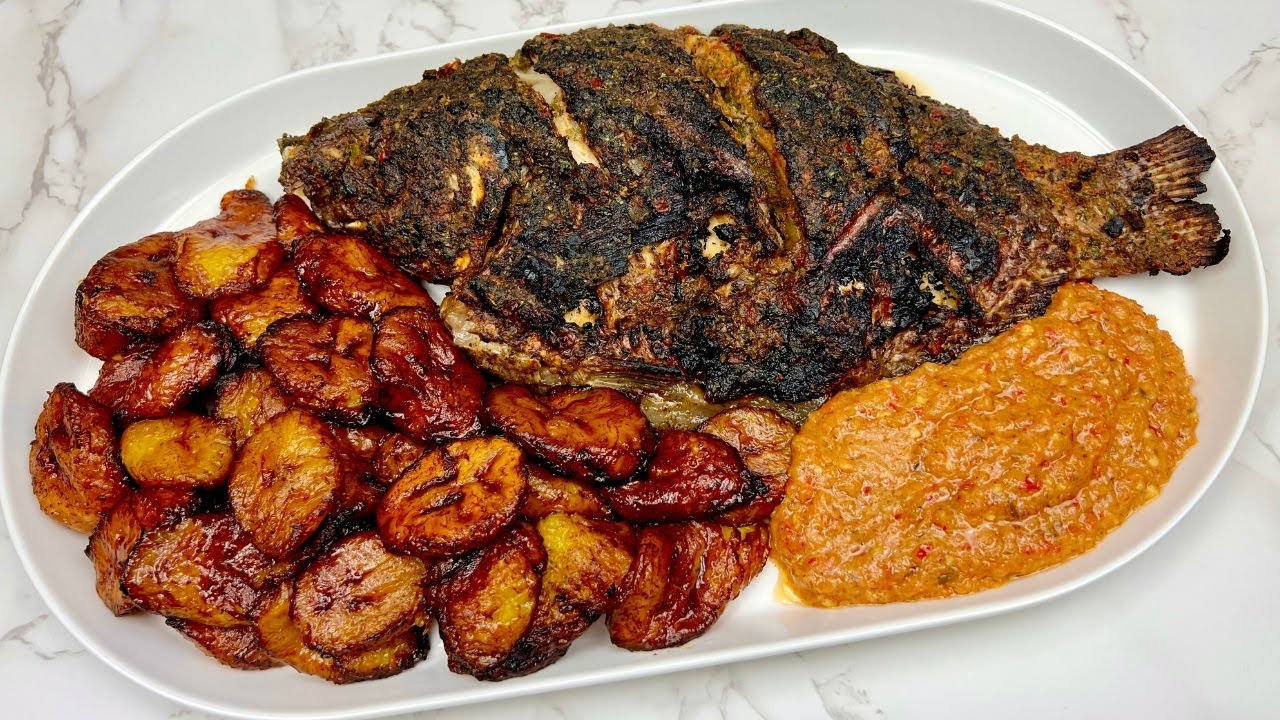 Alloco and Fish Recipe Poisson Braisé YouTube