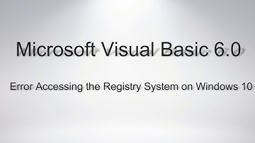 [Solved] Microsoft Visual Basic 6.0 Error Accessing the System Registry
