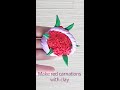 How to make red carnations with clay🌹🌺🌸💐