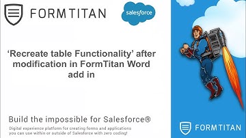 ‘Recreate table Functionality’ after modification in FormTitan Word add in