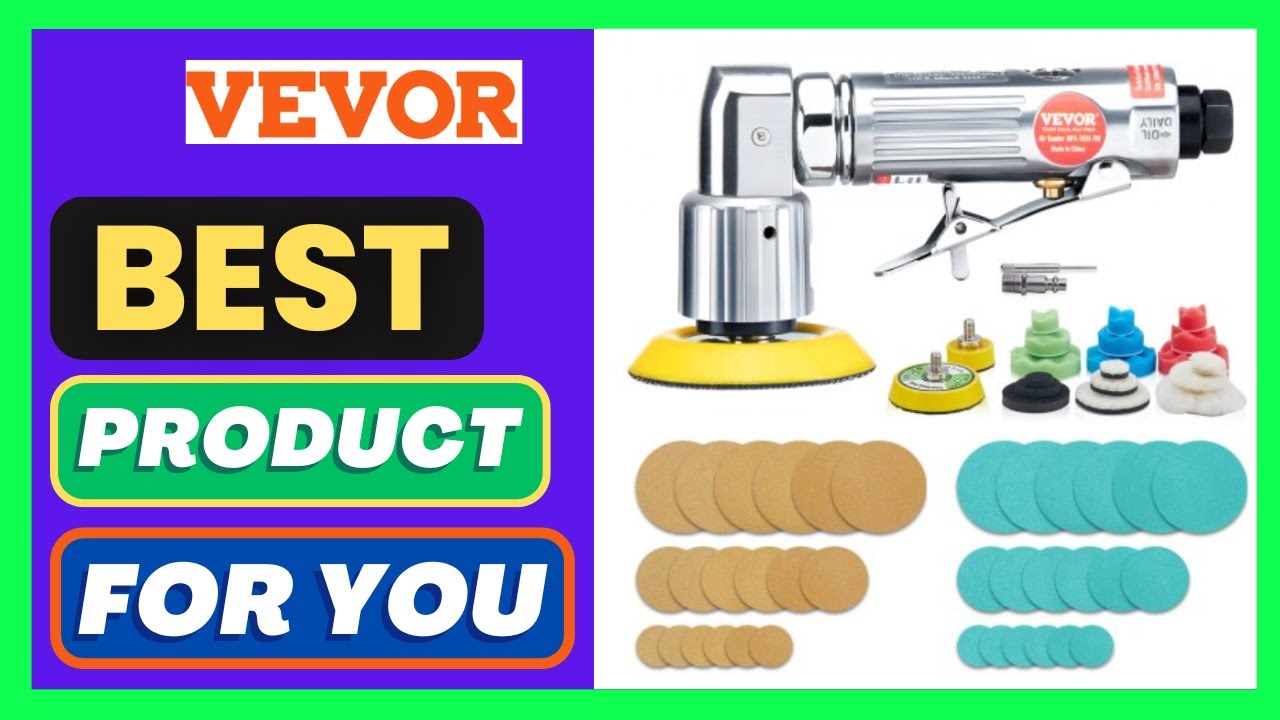 VEVOR 1/2/3 Inch Random Orbital Air Sander, High-Speed 15000RPM Mini Pneumatic Sander for Auto