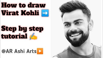How to draw Virat Kohli | step by step tutorial | how to draw beard and hair | By Ar ashi arts