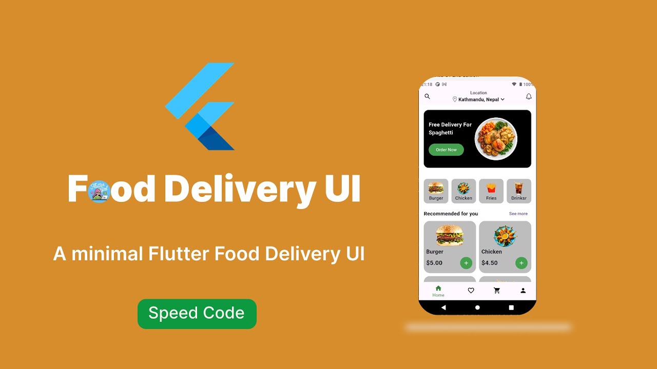 Flutter Food Delivery App UI | Minimal Design | Speed Code - YouTube