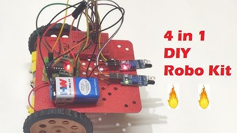 4 IN 1 DIY Robo Kit | Line Follower | Obstacle avoider | Edge avoider | Obstacle Following