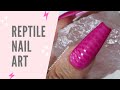 Easy Pink Reptile Nail Art 💗