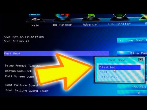 Как отключить Ultra Fast Boot в BIOS на компьютере