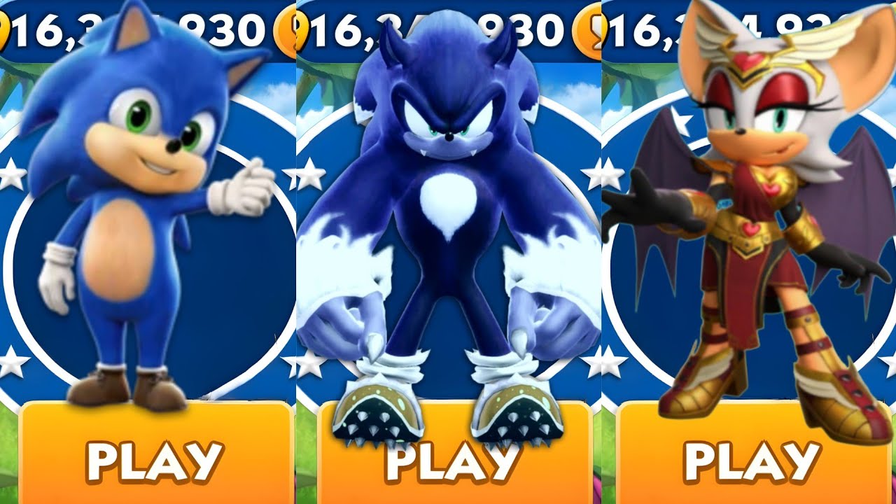 Sonic Dash - Baby Sonic VS Werehog VS Valentine Rouge _ Movie Sonic vs ...