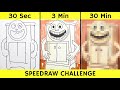 Drawing K K K SAHUR in 30 sec, 3 min, and 30 min | Italian Brainrot | Fendraw