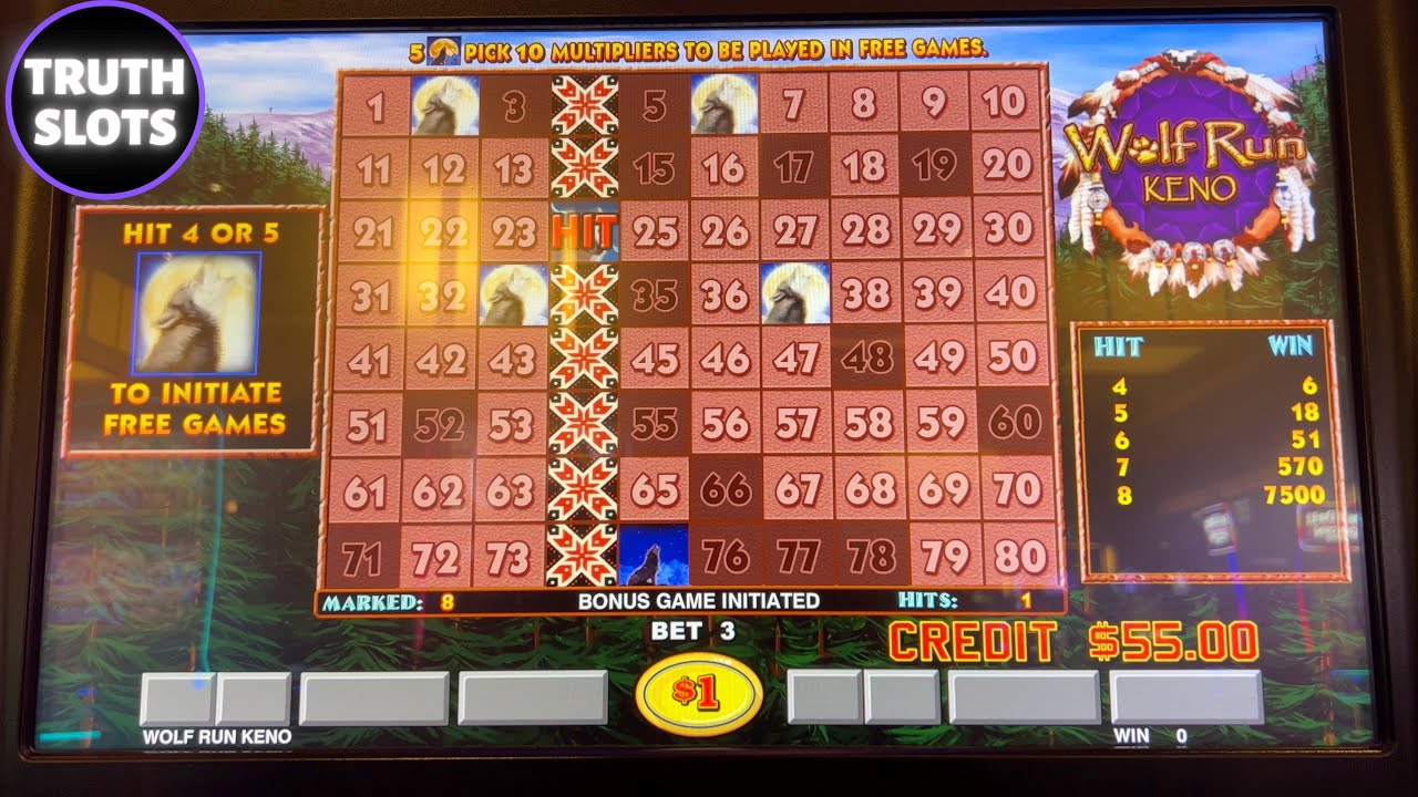 Brand New Wolf Run Keno! I Hit the Bonus