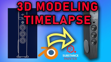 Modeling and Texturing a Giant Tower Speaker 4X Timelapse | Blender | Substance Painter
