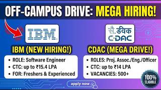 🔥Capgemini, IBM, CDAC, Mass Off Campus Drives | 2021-2027 | For All Freshers
