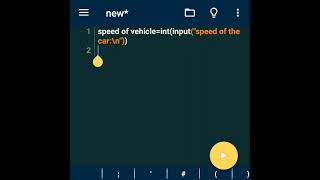 speed of vehicle input in python