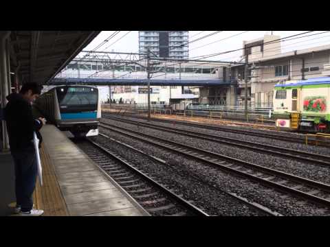 新宿湘南ライン色の電車が通るよ #train