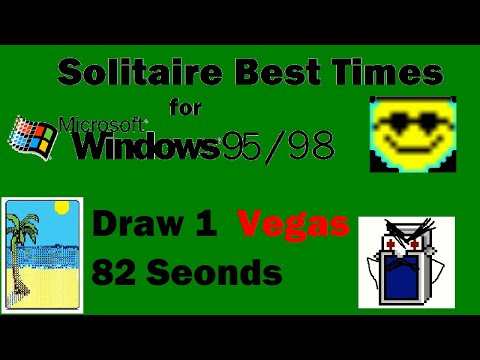 Solitaire Speedrun -  Vegas Draw 1 Best Time of 82 Seconds [World Record] (Windows 95/98 Version)