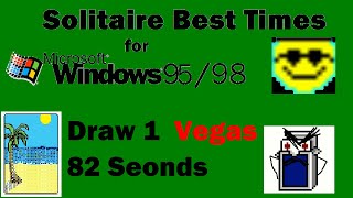 Solitaire Speedrun -  Vegas Draw 1 Best Time of 82 Seconds [World Record] (Windows 95/98 Version)