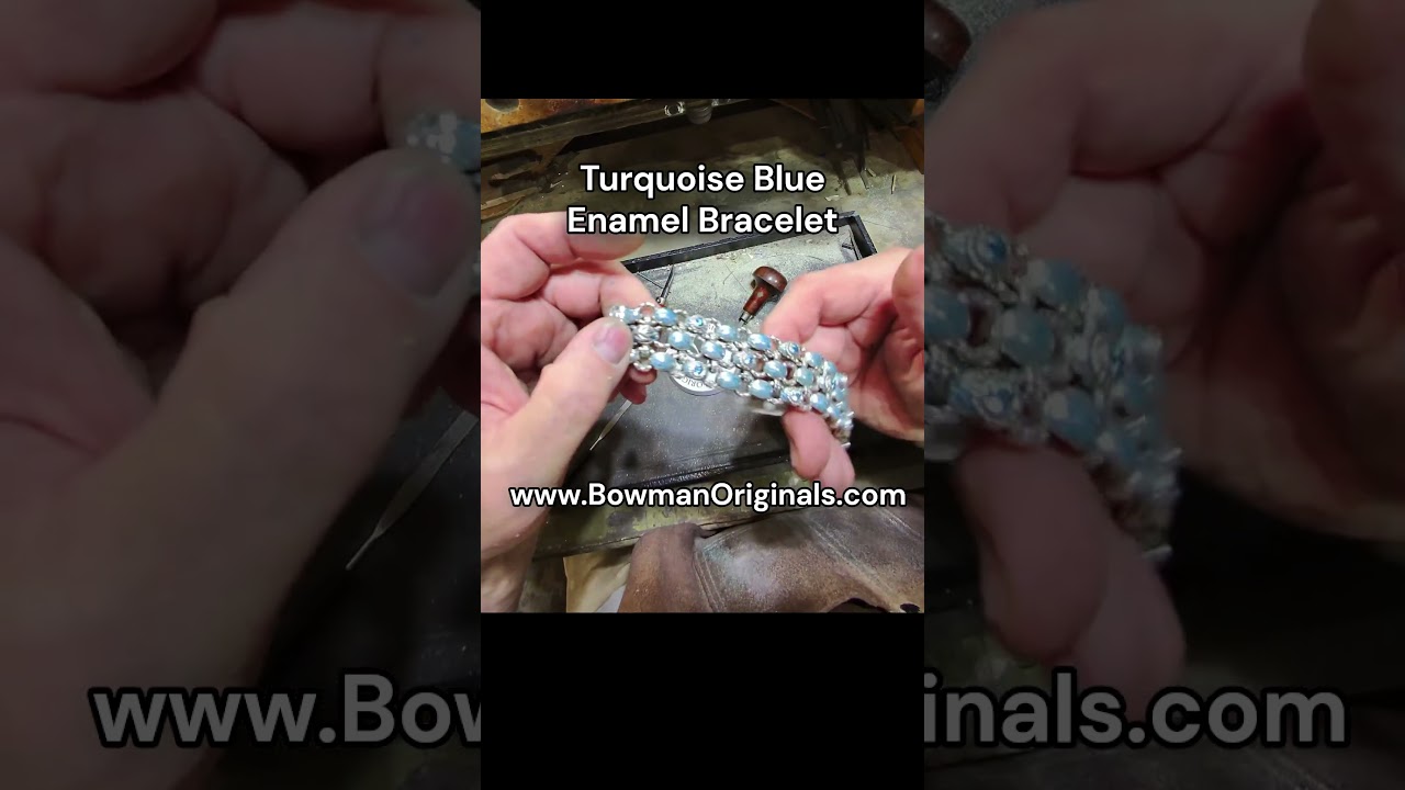 Turquoise Blue Enamel Bracelet  