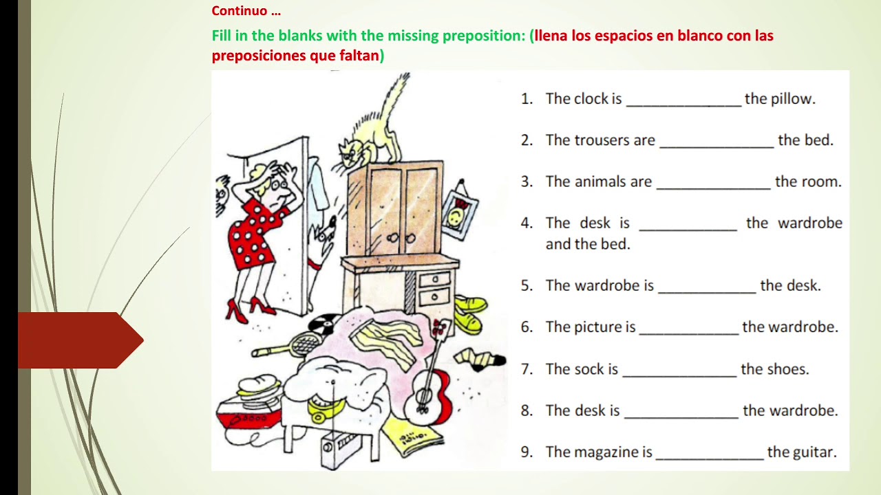 Предлоги места в английском упражнения