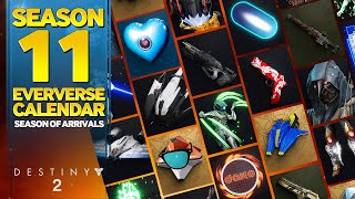 Season 11 Eververse Store Calendar - Destiny 2