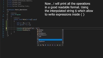 C# Basic operation addition , subtraction, division and multiplication in 2 minutes