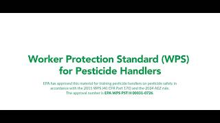 Información PERC Worker Protection Standard (WPS) for Pesticide Handlers, Updated 2026 Guía
