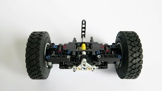 Custom tires for a simple LEGO Technic front axle steering geometry