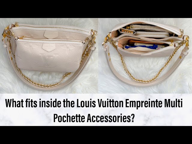 Louis Vuitton Multi Pochette Accessoires Khaki Cream Monogram Empreinte