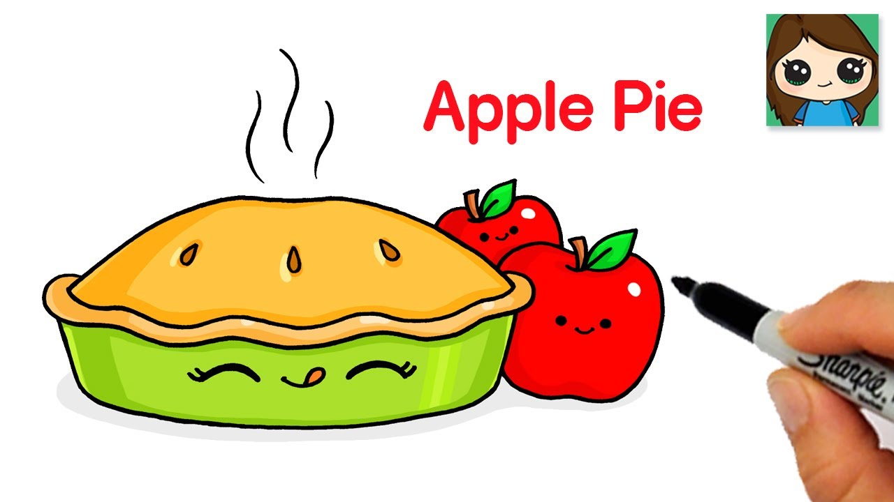 How to Draw an Apple Pie ???? Cute Fall Thanksgiving Art - YouTube