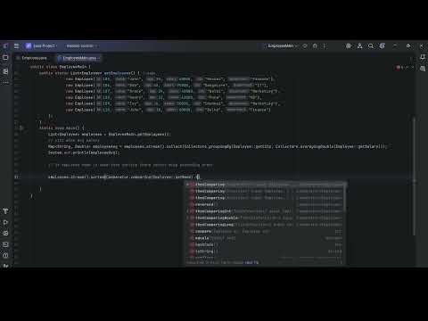 🔠 Java 8 Stream | Sort Employees by Name and Salary (Ascending Order)