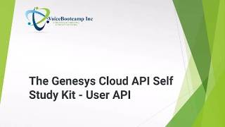 Genesys Cloud CX API User Data