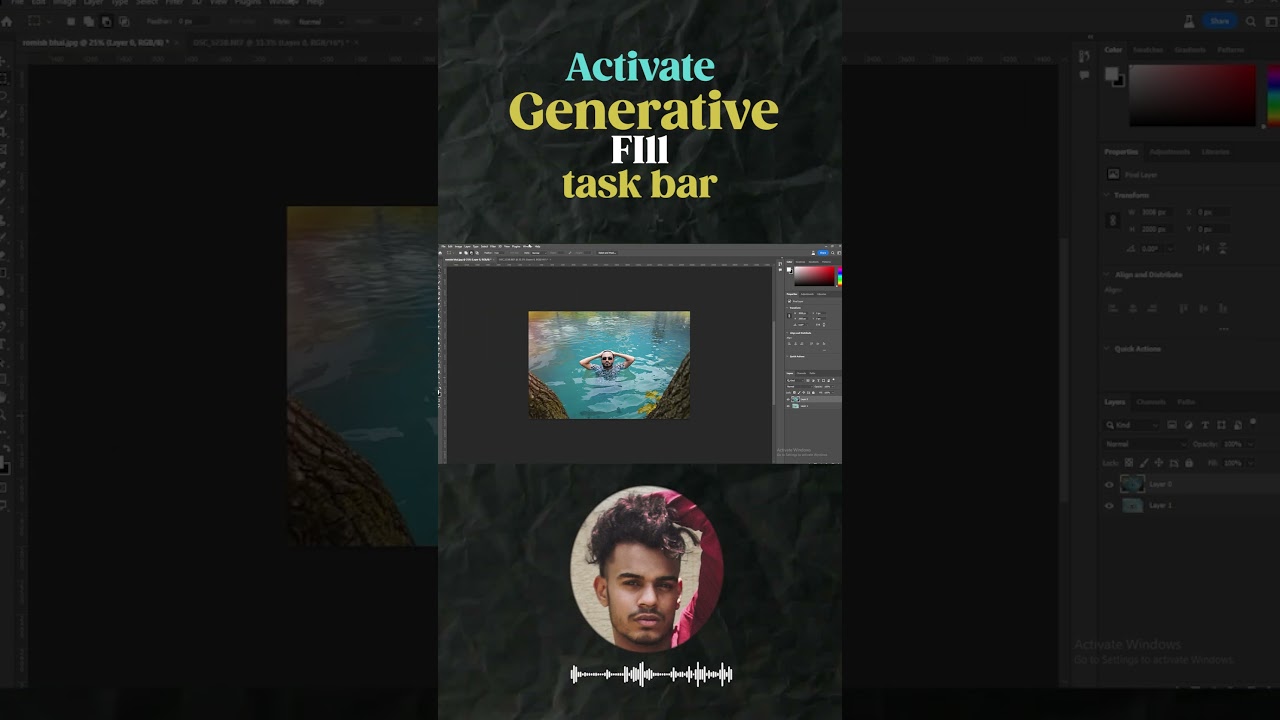 generative fill task bar enable  