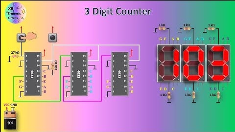 Designing a three-digit counter with 3D structure and 7segments and IC 4033,Designing a 3D counter