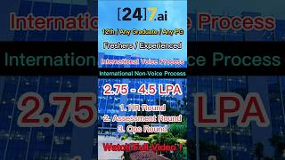 24/7.ai Hiring Freshers 2026 | 4.5 LPA Salary | Bangalore Walk-In Jobs #dailywalkin #bangalore #mnc