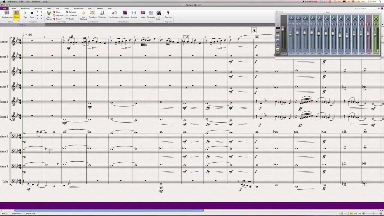 Fanfare In Sibelius 7 Youtube