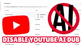 How to disable YouTube AI Dubbing | FOR CREATORS
