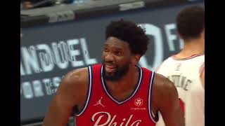 Joel Embiid Fraustration Nearly Hit Lanzo Ball on the Face 🥶🥶😳