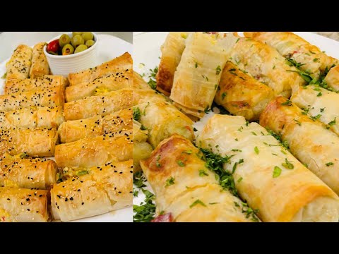 طريقة عمل رولات الجلاش بالجبنة والبسطرمة العزومة مع الشيف فاطمة أبو حاتي