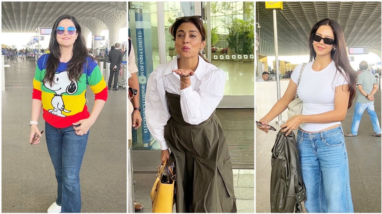 B Town Beauties Spotted At Airport - Shriya Saran,Zareen Khan,Sonam ...