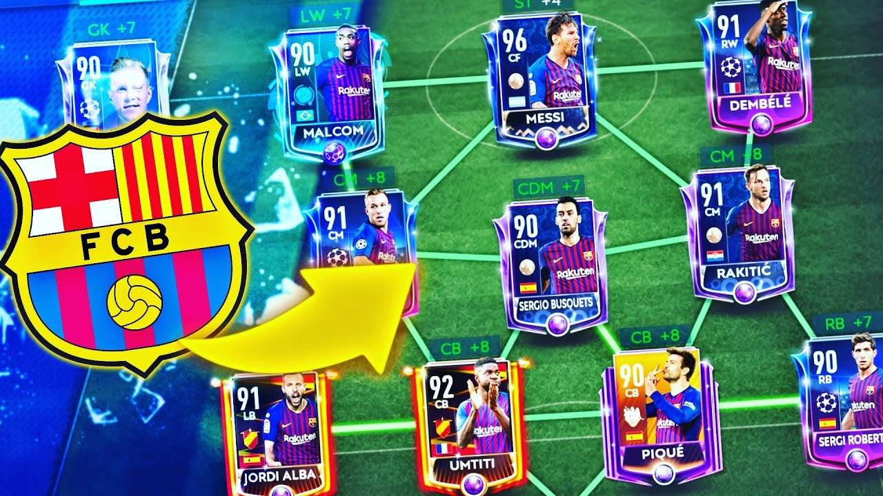 Full Barcelona Master Team Best Team In Fifa Mobile 19 Gameplay Youtube