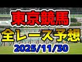 【東京競馬】2025/11/30全レース予想