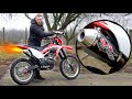 From lawn mower to 450 this crf250f exhaust barks