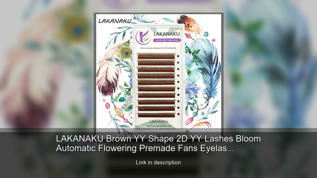 LAKANAKU Brown YY Shape 2D YY Lashes Bloom Automatic Flowering Premade Fans Eyelashes Extension