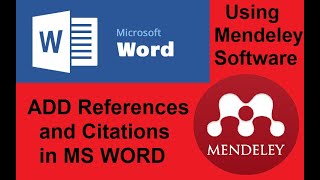 How to add references in Microsoft word (MS WORD) using Mendeley Software. Step by Step Tutorial!