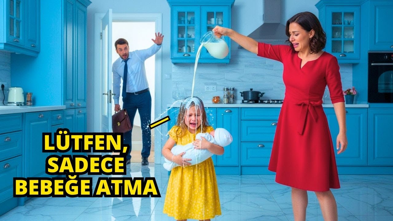 Milyoner yolculuktan döner ve karısını kızının üzerine inek sütü dökerken görür...