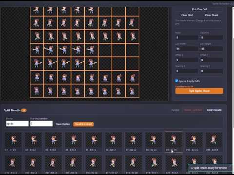 Auto Detect & Split Sprite Sheets Fast | Sprite Extractor v2.0