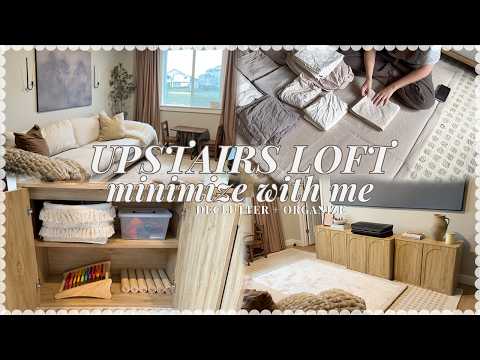 LOFT REFRESH! decluttering + organizing the upstairs living room - minimize with me!
