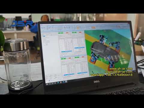 Offline simulation of four spot welding robots